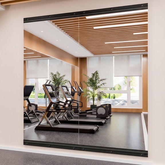 BRIVUE Home Gym Mirror 2 PCS 60'' x 36'', Large Full Body Tempered Glass Frameless, Wall-Mounted for Gym, Yoga, Garage, Bedroom, Bathroom