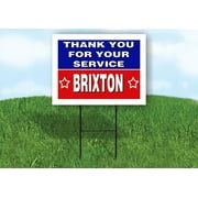 BRIXTON THANK YOU SERVICE 18 in x 24 in Yard Sign Road Sign with Stand