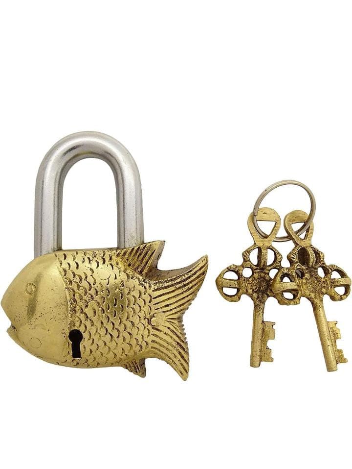 BRIXUS Brass Small Fish Lock 2 Key Pad Lock - Walmart.com