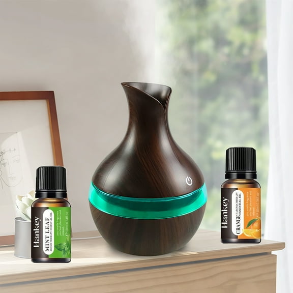 BRJSQ 2 in 1 Humidifier & Essential Oil Diffuser  300ml USB Aromatherapy for Home  Office  Yoga  Cool Mist & Relaxation (Includes 2 Essential Oils)