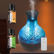 BRJSQ 300ml Cool Mist Aromatherapy Humidifier Essential Oil Diffuser with Remote for Better Sleep in Bedroom