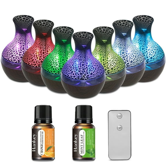 BRJSQ 300ml Essential Oil Humidifier USB rechargeable Aromatherapy Diffuser to Relax Improve Sleep with 2 Oils