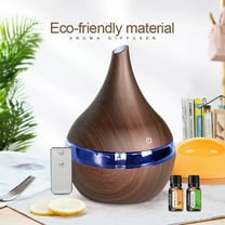 BRJSQ 300ml Remote Control Cool Mist Diffuser for Essential Oils Humidifier with Night Light