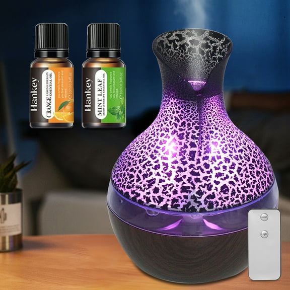 BRJSQ 300ml USB Aromatherapy Essential Oil Diffuser with Remote 7 Color LED Humidifier for Home