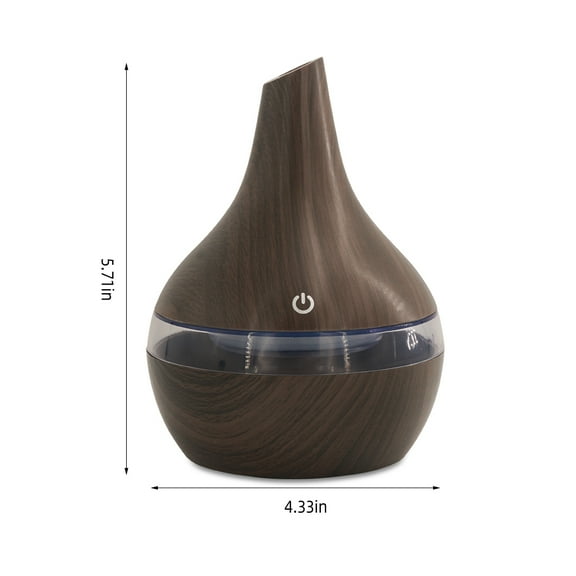BRJSQ 300ml USB Cool Mist Humidifier Essential Oil Aromatherapy Diffuser With Remote 7 Color Lights for Home Use
