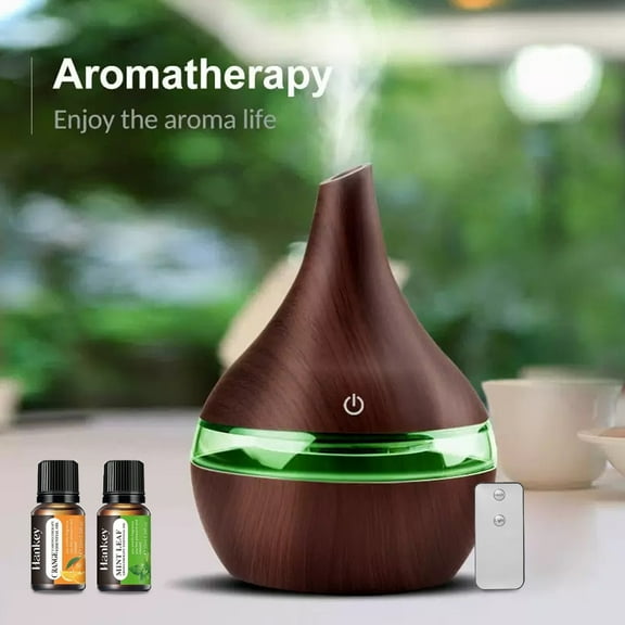 BRJSQ 300ml USB Humidifier Aromatherapy Diffuser For Essential Oils Night Light for Sleep  Office  and Home