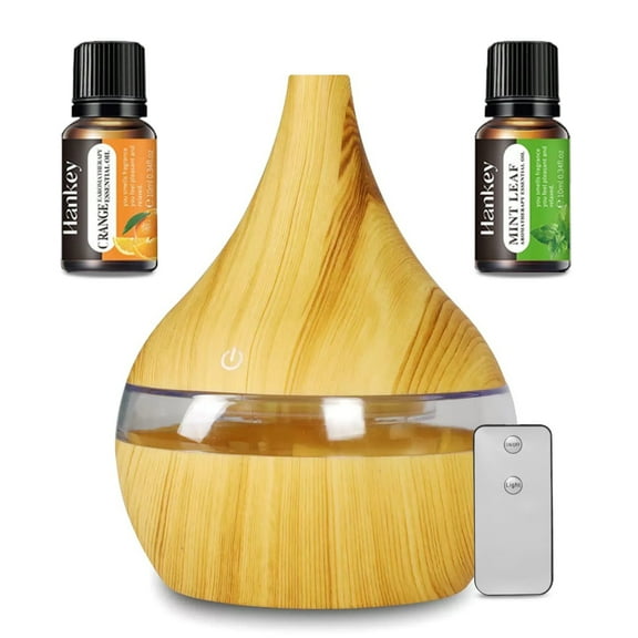 BRJSQ 300ml USB Humidifier Diffuser  Ultra Quiet Personal Essential Oil Aromatherapy with 7 Color Night Lights & Remote Control for Home Office Bedroom