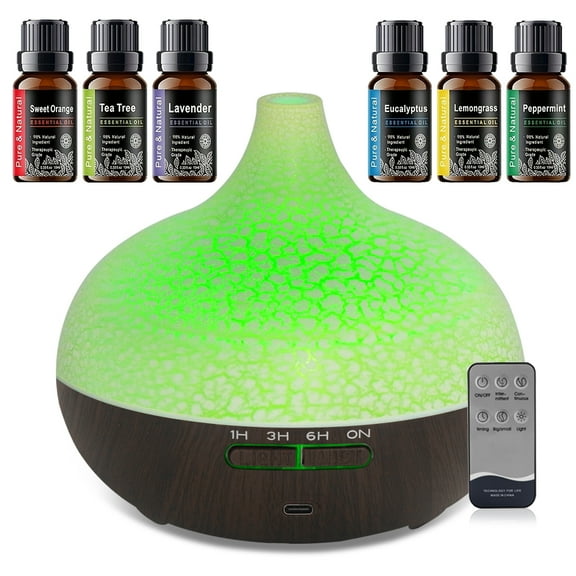BRJSQ 550ml Ultrasonic Cool Mist Humidifier with Essential Oil Diffuser for Large Room  Bedroom Home Office