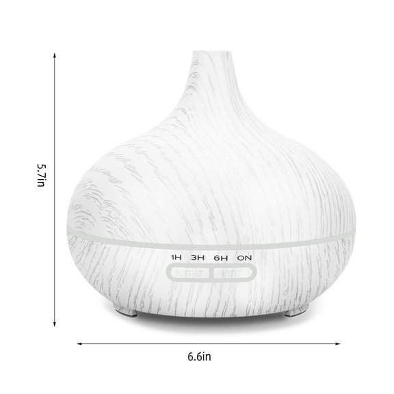 BRJSQ 550ml Wood Essential Oil Diffuser Ultrasonic Humidifier with Remote & 6 Oils  Auto Shut Off