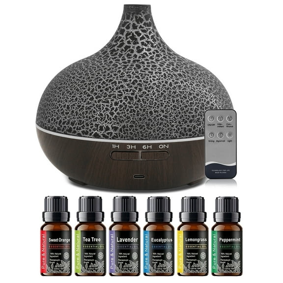 BRJSQ Air Humidifier and Essential Oil Diffuser Combo Ultrasonic Cool Mist Humidifier for Large Room Bedroom Remote Control Ultra Quiet Auto Shut-Off