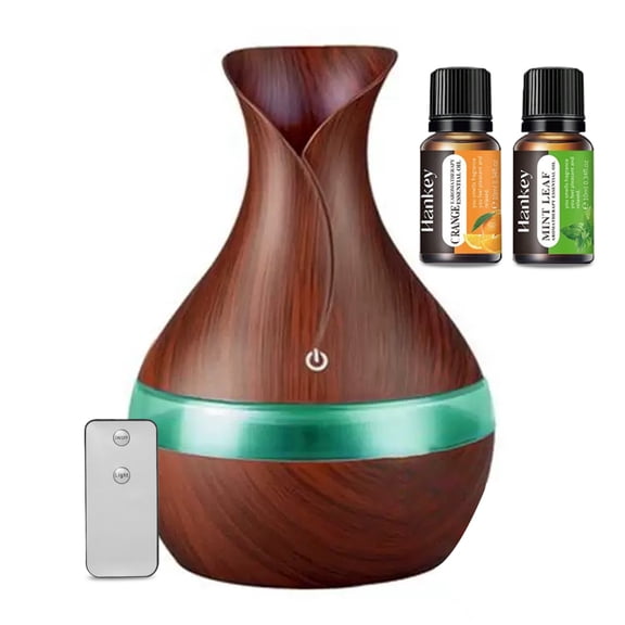 BRJSQ Aromatherapy Essential Oil Diffuser 300ml USB Powered Humidifier Cool Mist for Home includes 2 Oils