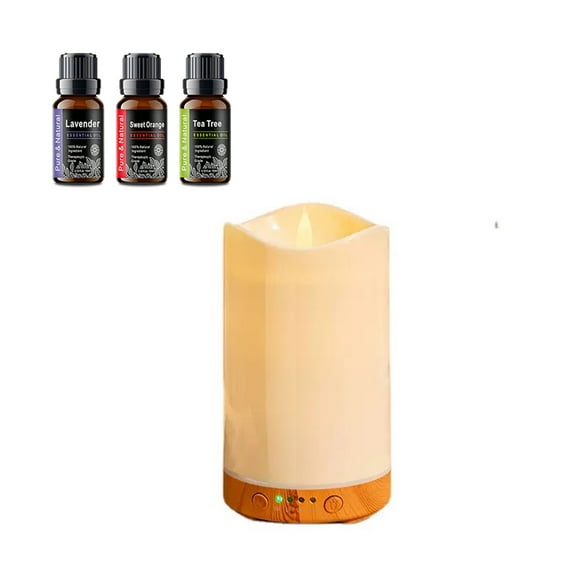 BRJSQ Candle Aroma Diffuser  Humidifier  Timer & Mood Light Perfect for Bedroom & Office
