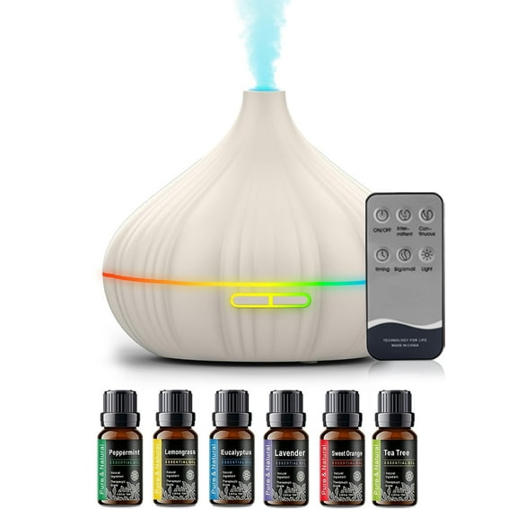 BRJSQ Essential Oil Diffuser  550ml Scent Diffuser with waterless auto Off and Timer Functions  Mist humidifier with Lighting  eco-Friendly Materials  Perfect for Office and Home.