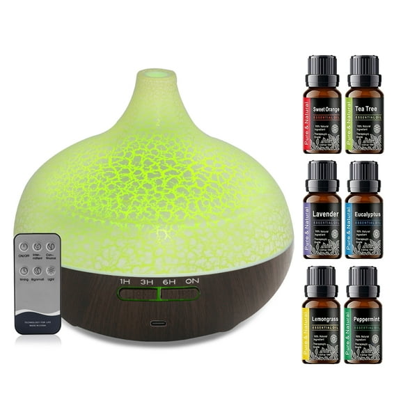 BRJSQ Large Room Humidifier Aromatherapy Diffuser For Essential Oils 550ml Cool Mist For Bedroom Night Light