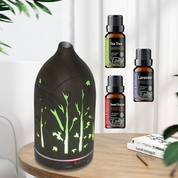 BR Relaxing Aromatherapy Diffuser for Yoga, Spa, Office & Bedroom with Quiet Operation & Auto Shutoff, Brown