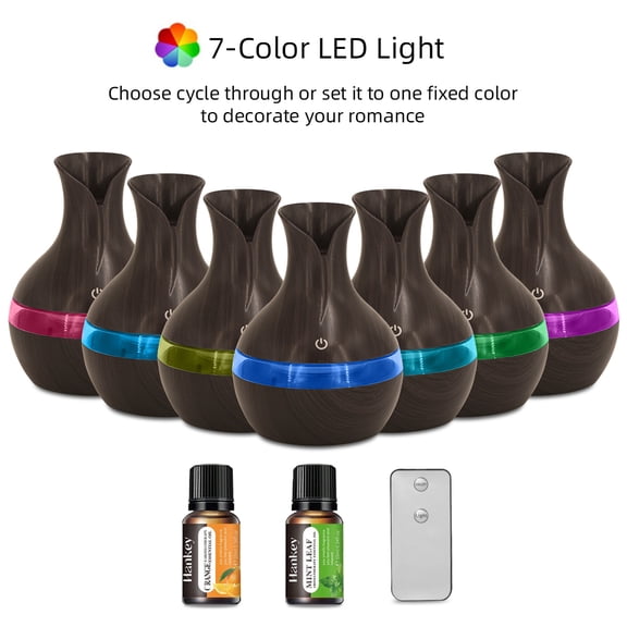 BRJSQ USB 300ml Cool Mist Humidifier Essential Oil Diffuser with Color Changing Night Light for Bedroom Desk