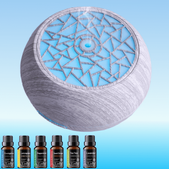 BRJSQ01 550ml Family Diffuser Humidifies Purifies with 6 Therapeutic Oils Remote Controlled Ambiance gift for Birthday