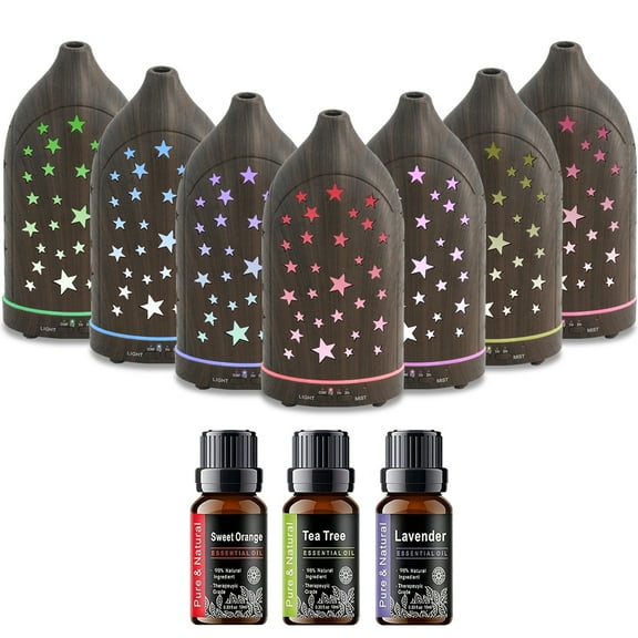 BRJSQJP 200ml Star Hollow Diffuser Portable Room Fragrance Diffuser Air Freshener Electric Smell for Home Aroma Machine