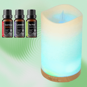 BRJSQJP Diffuser Flame Fire Aromatherapy Mist Diffusers Time Display ...
