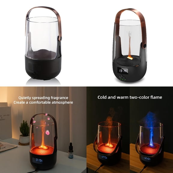 BRJSQJP Retro Style 200ML  Diffuser  Aromatherapy Humidifier  3 Timer Settings  Ambient Lighting  Waterless Auto-Off