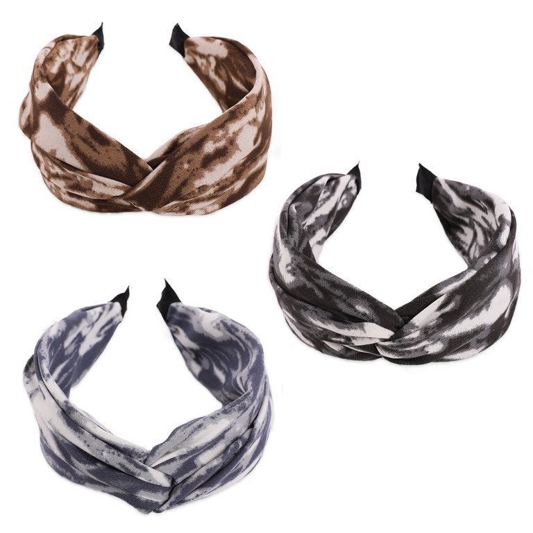 BRKURLEG 3pcs Knotted Wide Plain Headbands Set for Girls and  display picture 2