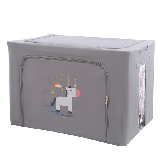 BRKURLEG Clothes Storage Bag 100L, Large Capacity Organizer Bin for Bedding with Clear Window, Foldable Clothes Container for Bedroom, Closet Organizer