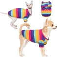 thumbnail image 1 of BRKURLEG Dog Striped T-Shirt, Breathable Colorful Cotton Pet Sweatshirt with Stripes for Puppies Cats Small Medium Large Dogs, Cat Dog Pajamas, Pet Apparel, 1 of 7