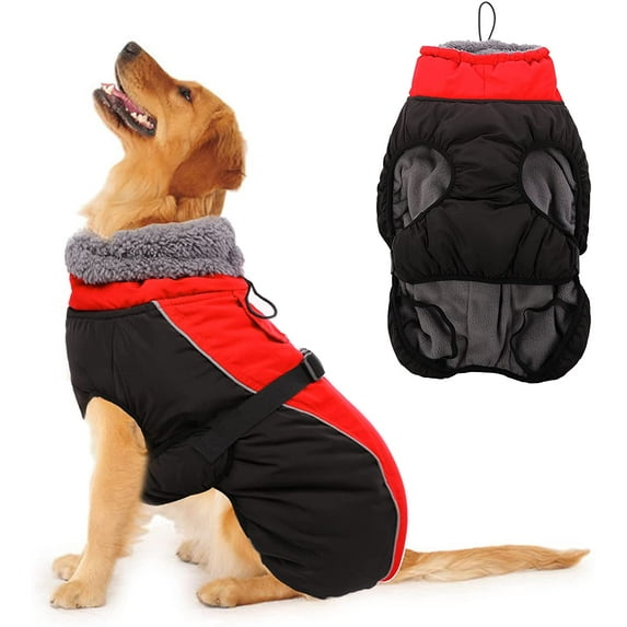 BRKURLEG Extra Warm Dog Coat, Reflective Adjustable Dog Jacket Dog Winter Coat with Buckle Fleece, Turtleneck Dog Jacket for Cold Weather,Soft Winter Coat for Small Medium Extra Large Dogs