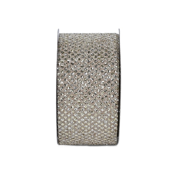 Gwen Studios 1.5" Burlap Glitter Ribbon, 3 yards