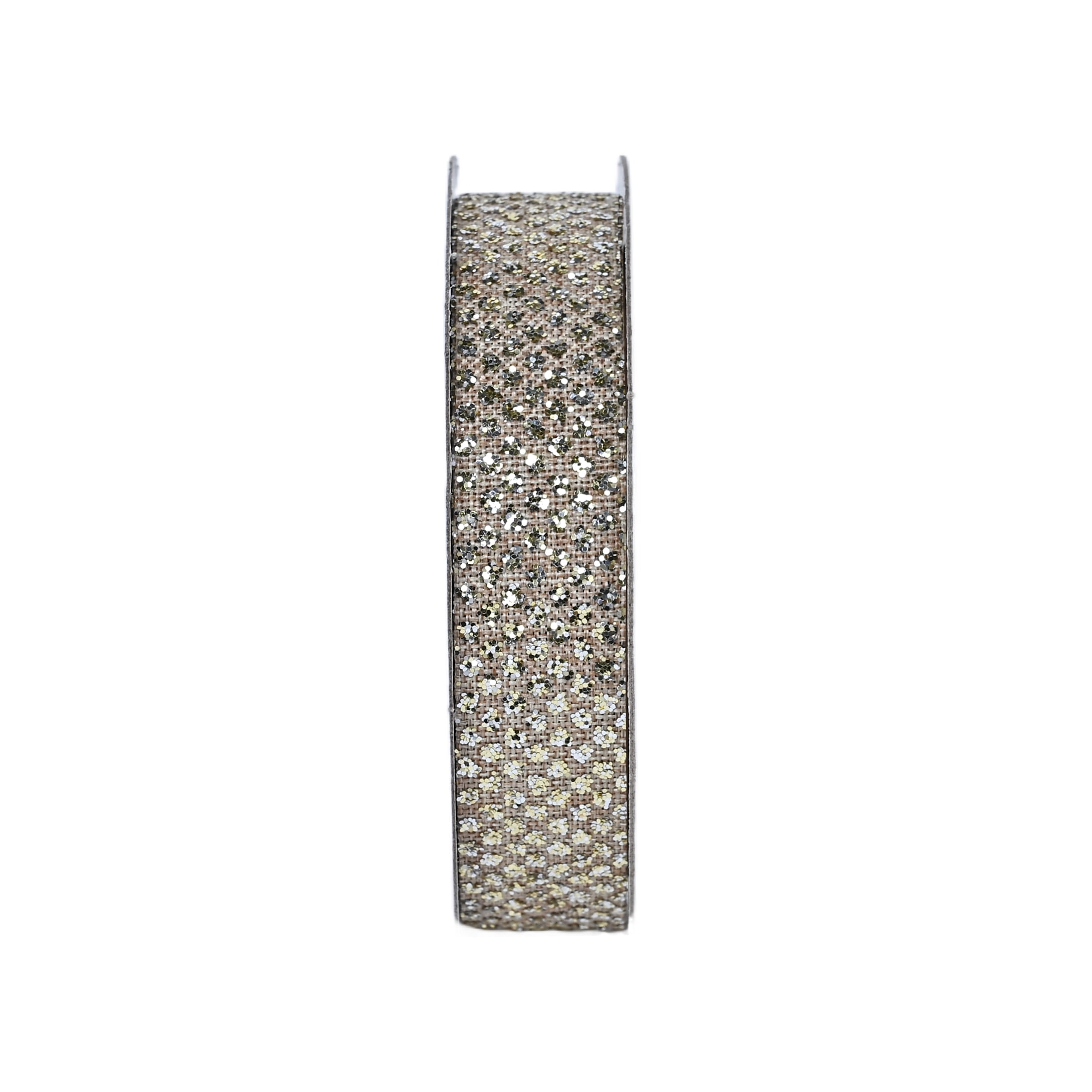 Gwen Studios 5/8" Burlap Glitter Ribbon, 3 yards