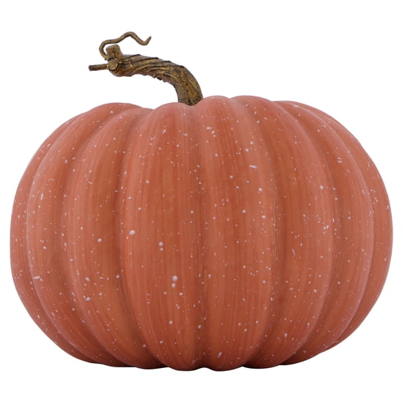 Short Speckled Foam Pumpkin Decoration, Brown, 7", Fall by Way To Celebrate