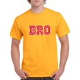 thumbnail image 1 of BRO Red & White Frat Graphic Men Gold T-Shirt, Male Large, 1 of 4