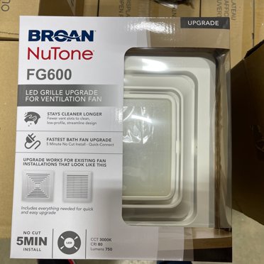 Broan-NuTone FG600 White Bathroom Fan Grille Replacement Upgrade Kit