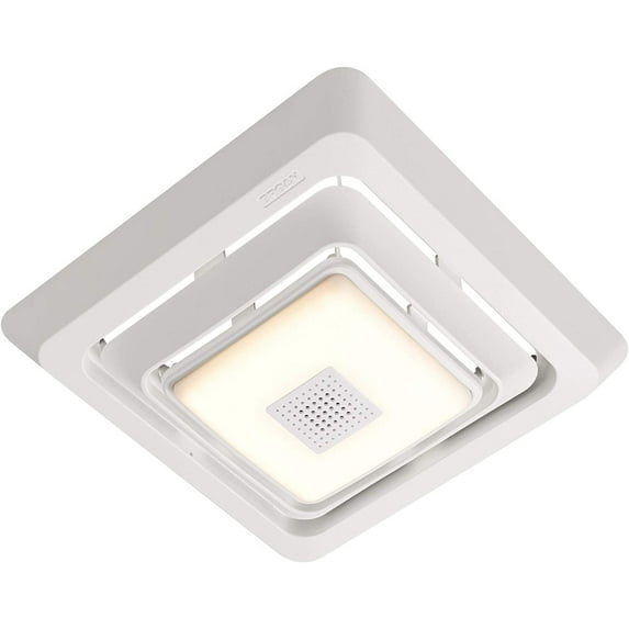 Broan-NuTone FG800SPK Bluetooth Speaker Bathroom Exhaust Grille Cover with LED Light, White Bath Fan