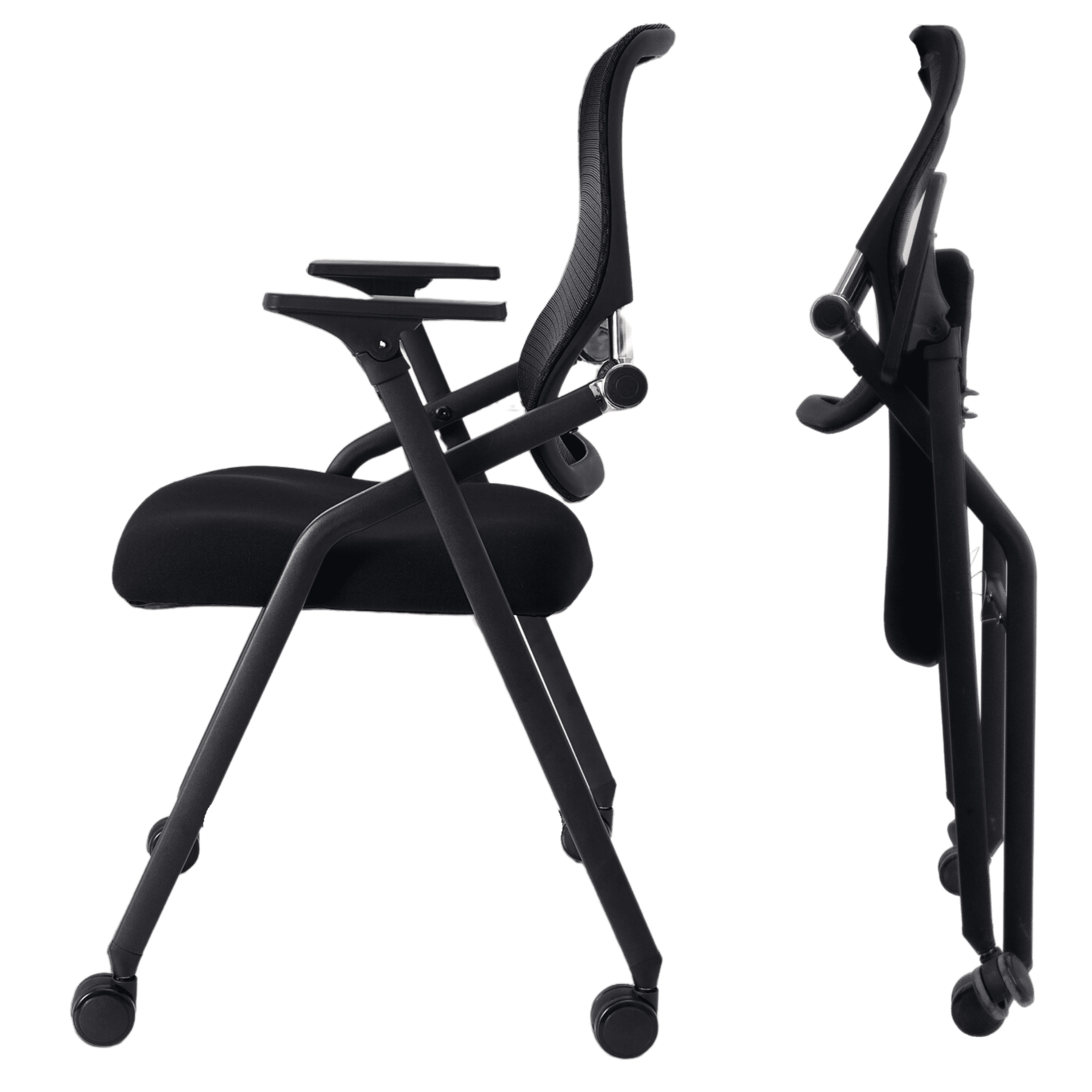 BROBRIYO Stackable Folding Chairs with Cushion Padded Mesh Bouncing Back Conference Room Chair for Office Meeting Training 1 Pack