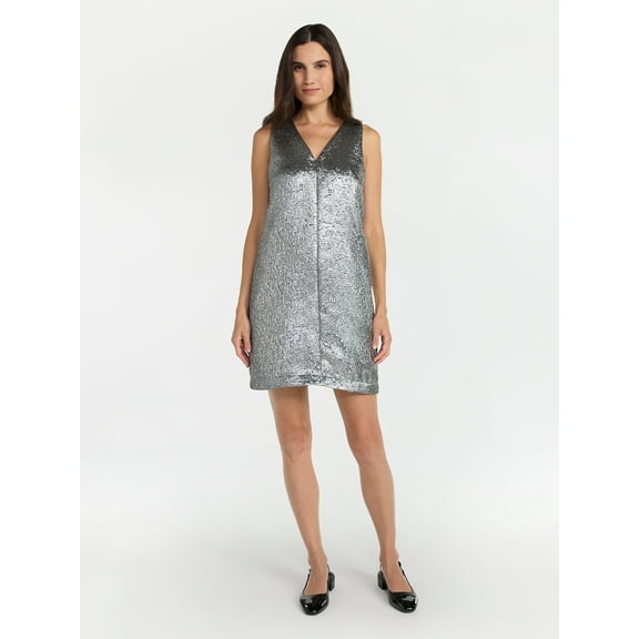 Time and Tru Women's Brocade Shift Dress, XS-XXXL