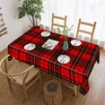 thumbnail image 1 of BRODIE RED MODERN PLAID Rectangular Tablecloth 55"x70" with Lace Edge, Washable Durable Table Cover for Dining, Indoor Outdoor Home Restaurant Decor, 1 of 5