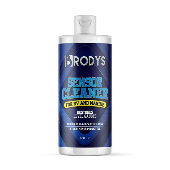 BRODYS - RV and Marine Sensor Cleaner Liquid for Black Water Holding Tanks ( Fix your sensors, Clear clogs and toilet back ups, bio-enzymatic formula) 32oz