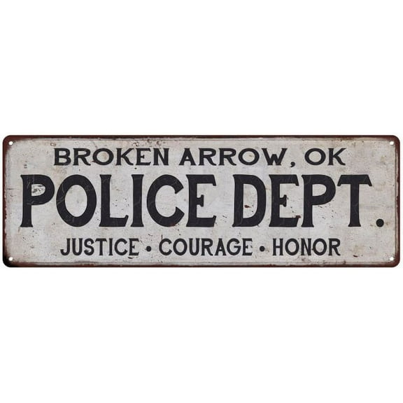 BROKEN ARROW, OK POLICE DEPT. Home Decor Metal Sign Gift 6x18 206180012269