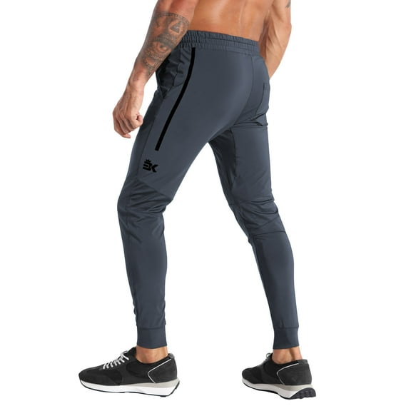 BROKIG Men's Relaxed Gym Jogger Pants,Lightweight Workout Running Sweatpants with Pockets (Medium, Dark Gray)