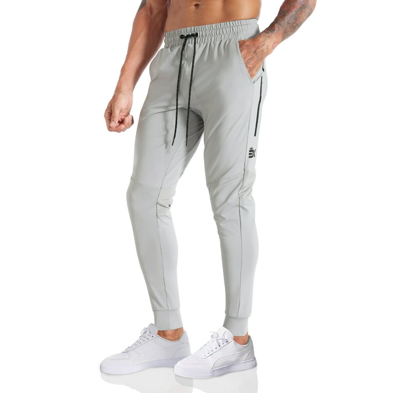 BROKIG Men s Relaxed Gym Jogger Pants Lightweight Workout Running Sweatpants with Pockets XX Large Light Grey Walmart