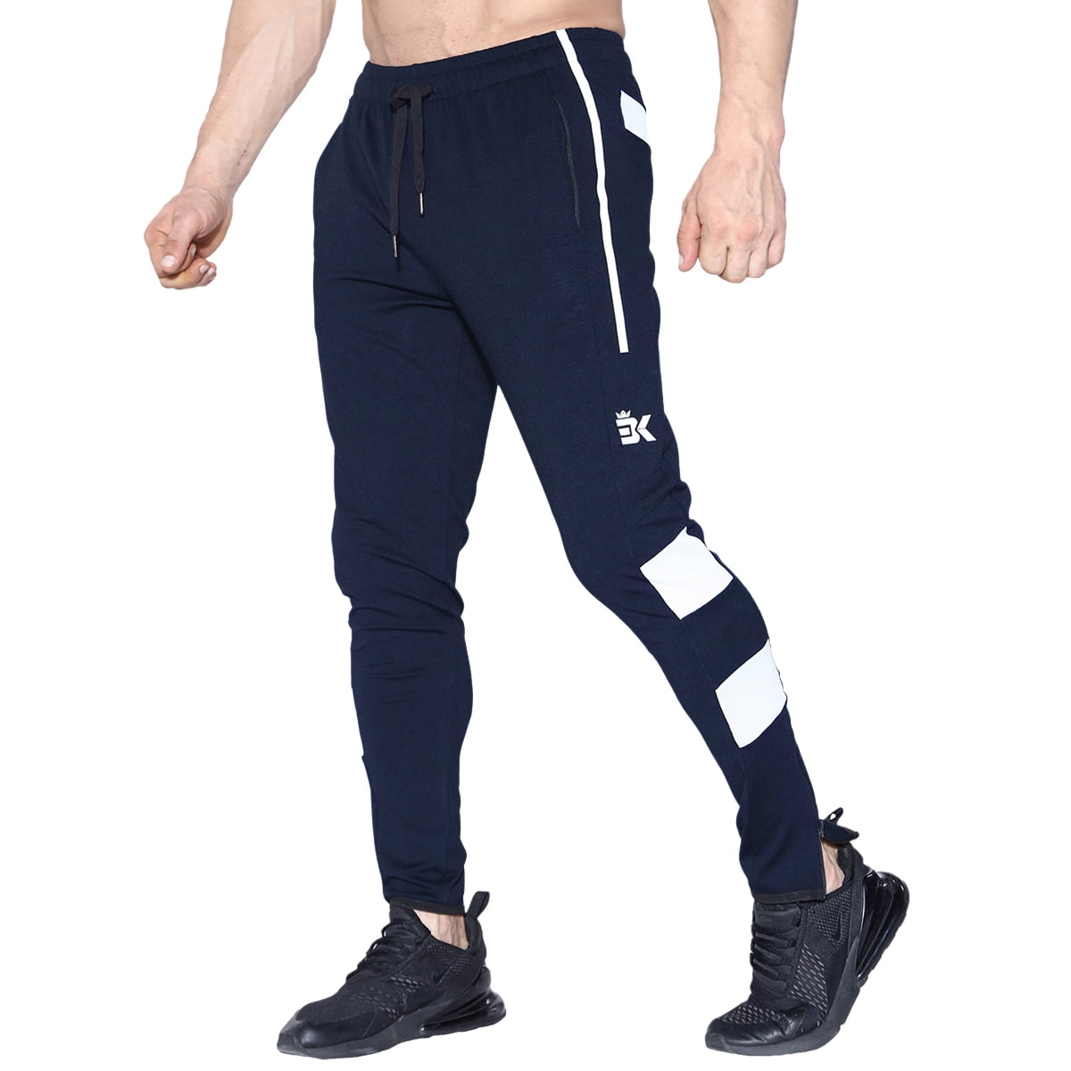 BROKIG Men s Stripe Gym Athletic Sweatpants Workout Jogger Pants X Large Blue Walmart Business Supplies