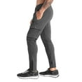 thumbnail image 1 of BROKIG Men's Zip Cargo Jogger Pants Gym Workout Athletic Sweatpants with Pockets (Large, Dark Gray), 1 of 5