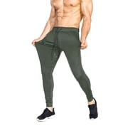 BROKIG Mens Stretch Lightweight Gym Joggers Pants Workout Athletic Sweatpants with Zip Pocket (XX-Large, Army Green)