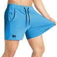 thumbnail image 1 of BROKIG Mens Lightweight Gym Shorts Running Workout Shorts with Pockets (Small, Light Blue), 1 of 6