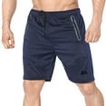 thumbnail image 1 of BROKIG Mens Sidemesh Workout Running Shorts with Zip Pockets Gym Athletic Shorts (X-Large, Navy), 1 of 9