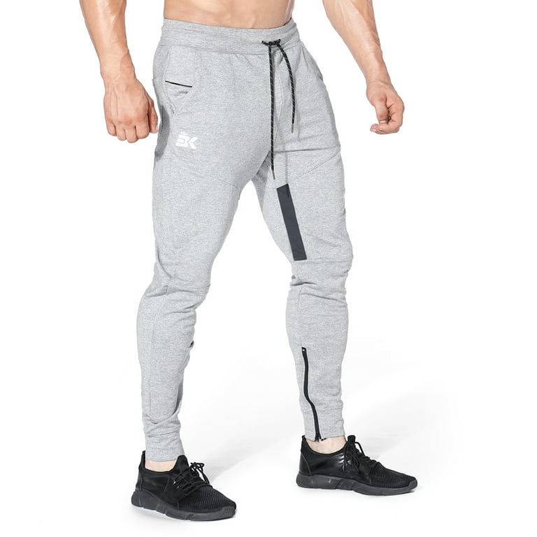 BROKIG Mens Thigh Mesh Gym Jogger Pants, Casual Slim Fit Workout