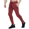 thumbnail image 1 of BROKIG Mens Slim Fit Pants Zip Gym Joggers Sports Athletic Trousers Workout Sweatpants Casual Track Pants with Pockets (Medium, Red), 1 of 7