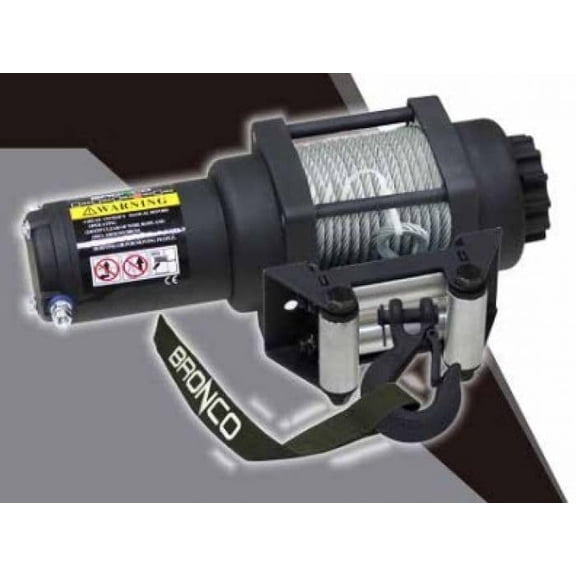 Bronco Products AC-12025 3500lb. Black Edition Winch with Gray Synthtic Rope