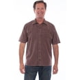 thumbnail image 1 of Scully 5302-LTD-B-3XT Western Shirt Men Short Sleeve Bronco & Rider, Latte Distressed - 3XL Tall, 1 of 3